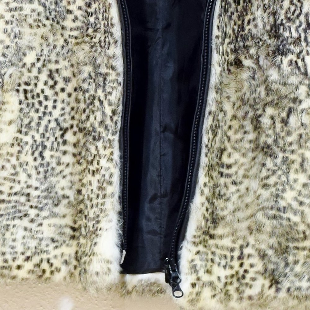 EXPRESS Vintage Genuine Rabbit Fur Vest with Leather Belt | Size M - Picture 5 of 7